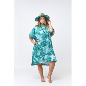 Poncho After Essentials - Big Leaves - Green