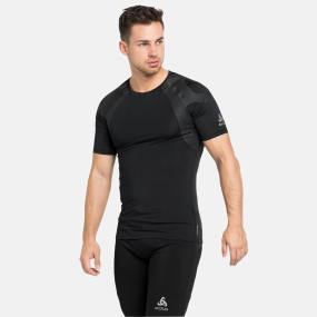 T-shirt Running Homme ODLO - crew neck s/s ACTIVE SPINE - Black