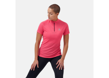 T-shirt trail Femme Odlo - 1/2 Zip Essential - Paradise Pink