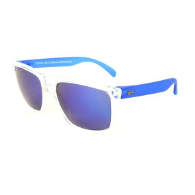 Lunettes de soleil Binocle - Daytona - Transparent et Bleu / Verres Miroir Bleu